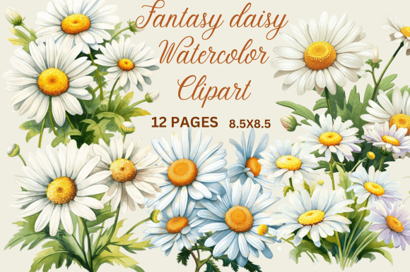 Download Fantasy Daisy Watercolor Clipart - Clip Collection