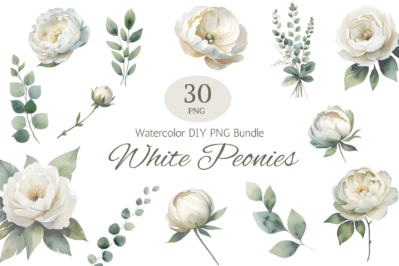 Download White Peony Wedding Clipart Bundle - Clip Collection