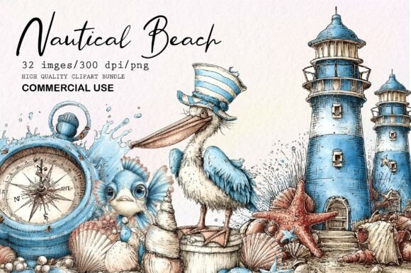 Download Whimsical Nautical Bech PNG Clipart Set - Clip Collection