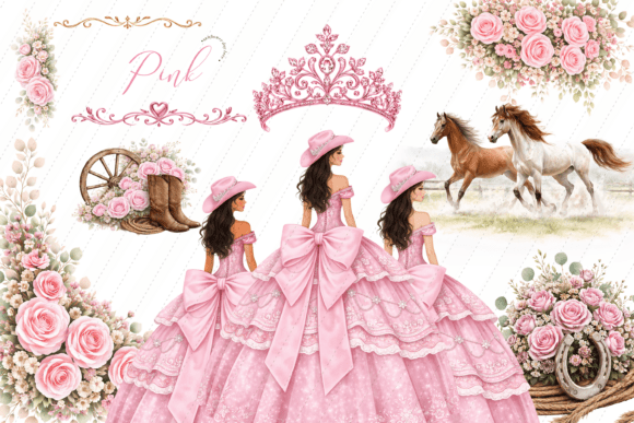 Download Pink Girl Princess Boots Roses Clipart - Clip Collection