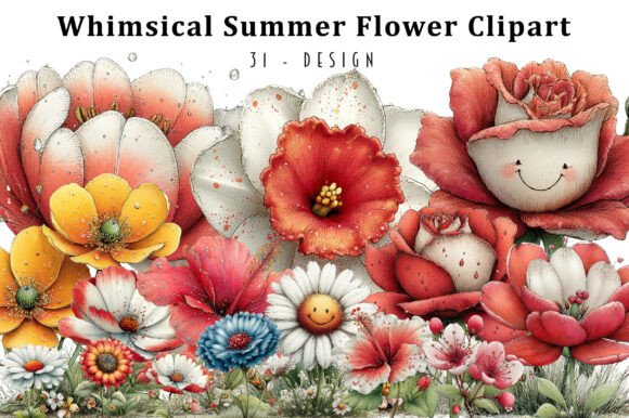 Download Whimsical Summer Flower Clipart - Clip Collection