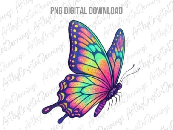 Download Vibrant Rainbow Butterfly PNG - Vibrant Collection
