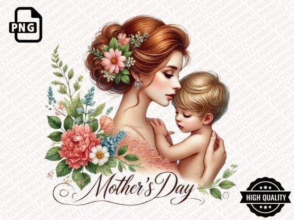Download Watercolor Mother's Day Floral Clipart - Clip Collection
