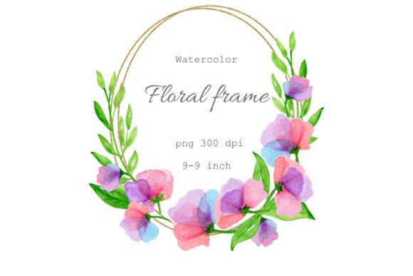 Download A Frame of Flowers.Watercolor Clipart - Clip Collection