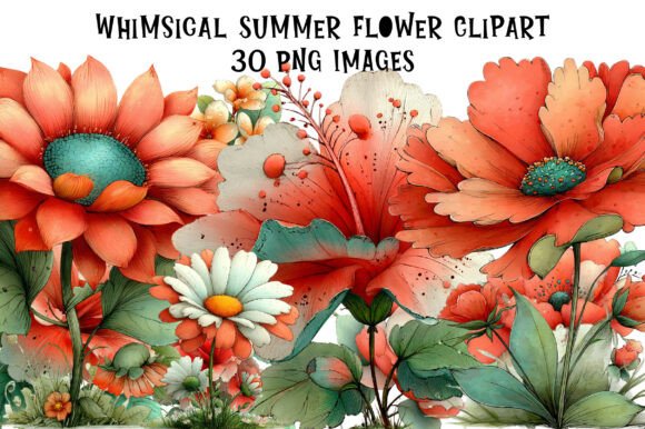 Download Whimsical Summer Flower Clipart - Clip Collection
