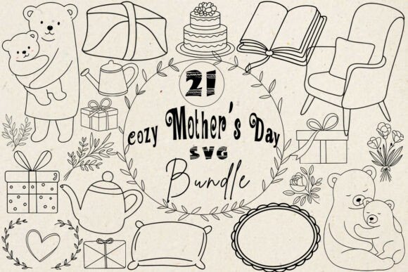 Download Cozy Mother's Day SVG Clipart Bundle - Clip Collection