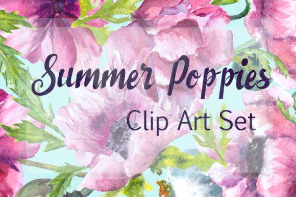 Download Watercolor Summer Poppies Clip Art - Clip Collection