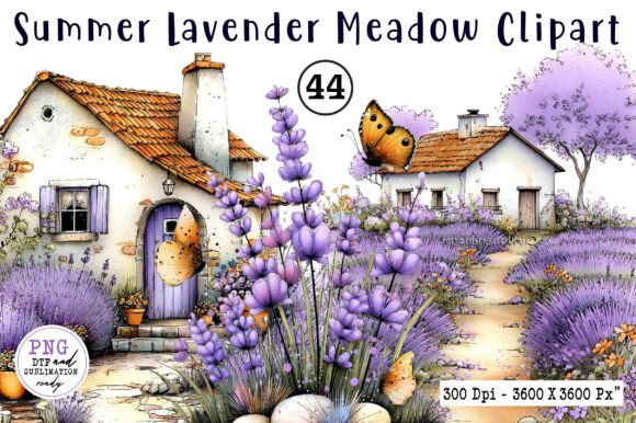 Download Summer Lavender Meadow Clipart - Clip Collection