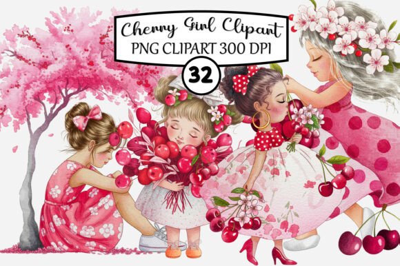 Download Whimsical Cherry Girl Clipart - Clip Collection