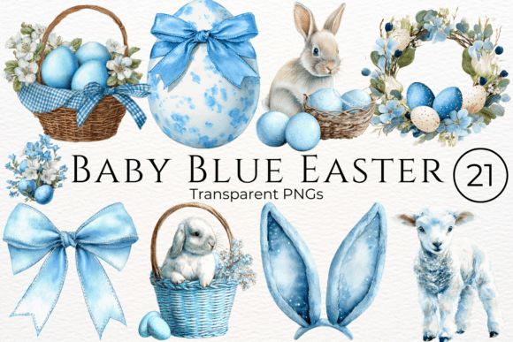 Download Baby Blue Easter Watercolor Clipart - Clip Collection
