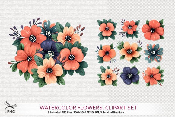 Download Watercolor Flowers Cliparts - Clip Collection
