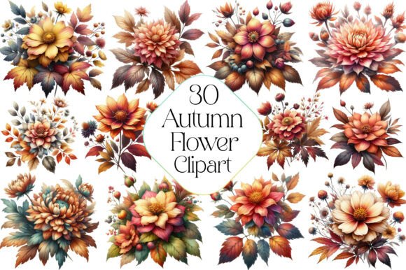 Download Watercolor Autumn Flower Clipart - Clip Collection