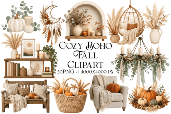 Download Cozy Boho Fall Clipart - Clip Collection