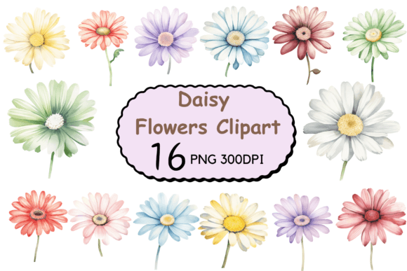 Download Watercolor Daisy Flowers Clipart - Clip Collection