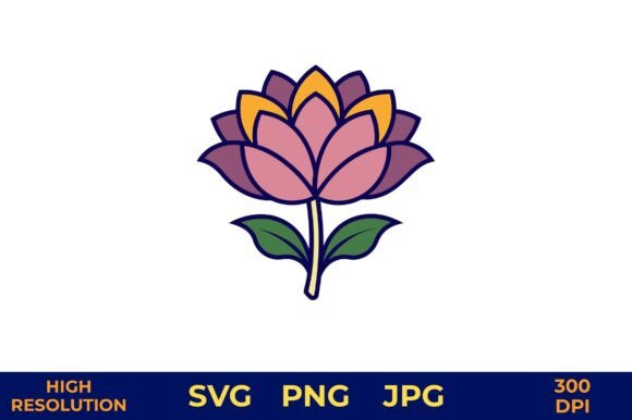 Download Vibrant Lotus Flower Vector Illustration - Vibrant Collection