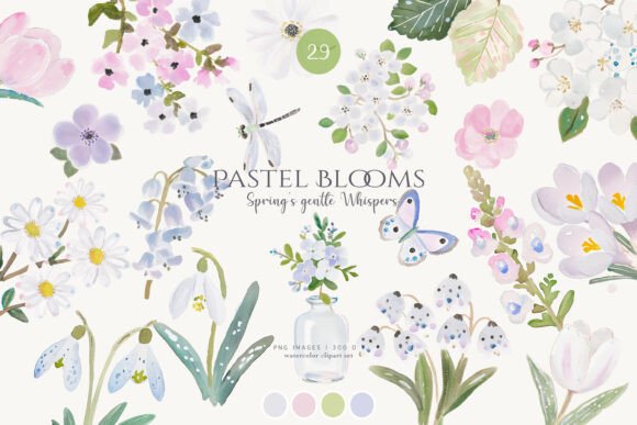 Download Spring Florals Pastel Flowers Clipart - Clip Collection