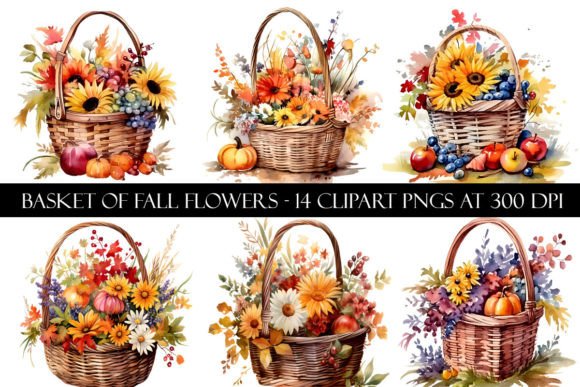 Download Basket of Fall Flower Clipart - Clip Collection