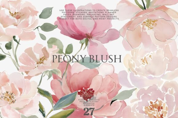 Download Peony Watercolor Clipart Set - Clip Collection