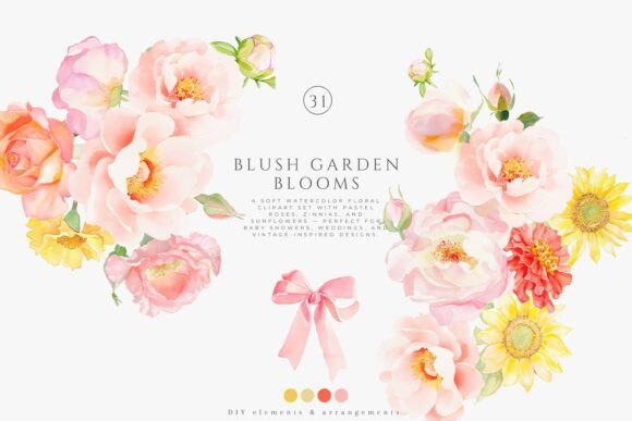Download Coquette Flowers Blush Flowers Clipart - Clip Collection