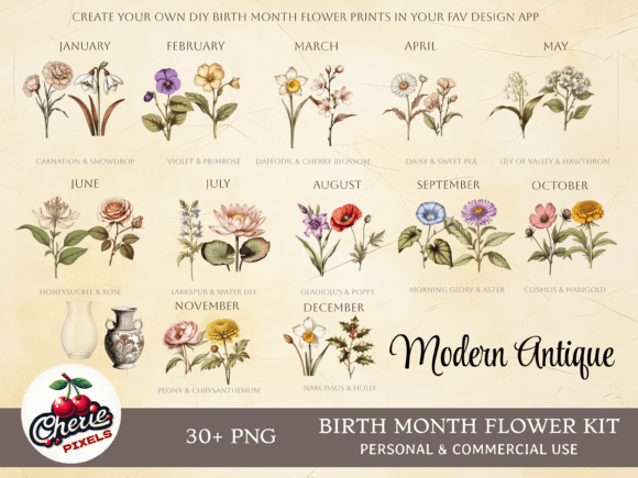 Download Birth Month Flowers Clipart - Clip Collection