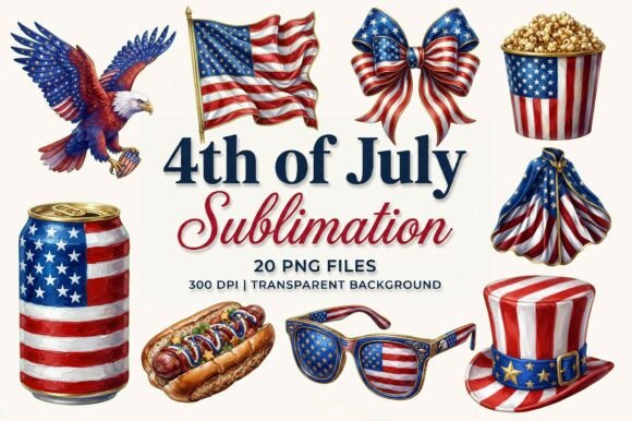 Download 4th of July Sublimation Clipart Bundle - Clip Collection