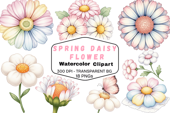 Download Spring Daisy Flower Watercolor Clipart - Clip Collection