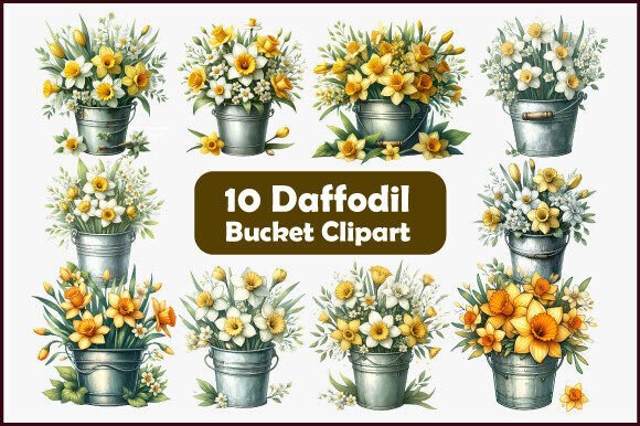 Download Printable Daffodil Bucket Clipart - Clip Collection