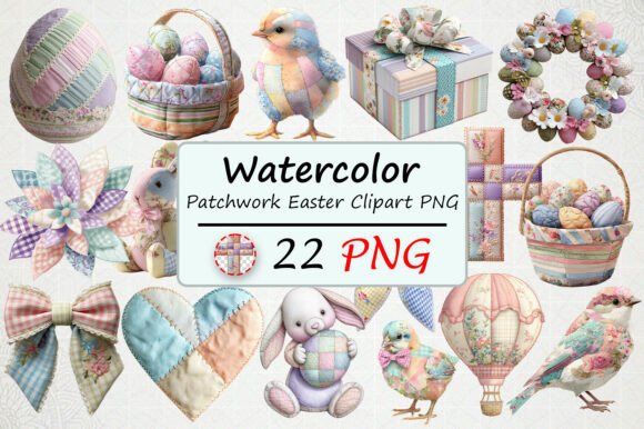 Download Watercolor Patchwork Easter Clipart PNG - Clip Collection