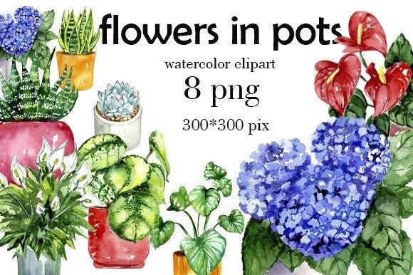Download Flowers in Pots Clipart - Clip Collection