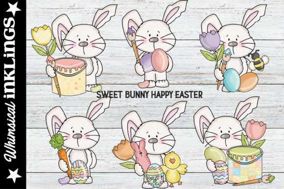 Download Sweet Bunny Happy Easter Clipart - Clip Collection