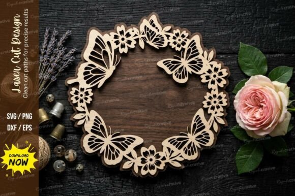 Download Leaf Wreath Frame Laser Cut Svg Cutting - Leaf Collection