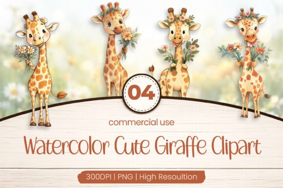 Download Watercolor Cute Giraffe Clipart PNG - Clip Collection