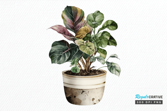 Download Watercolor Potted Plant Clipart Design - Clip Collection
