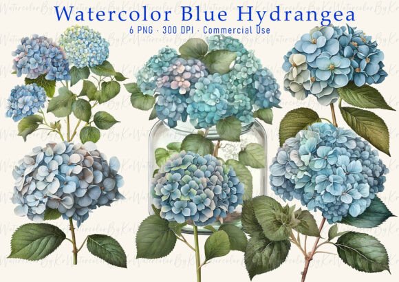 Download Blue Hydrangea Floral Bundle Clipart - Clip Collection