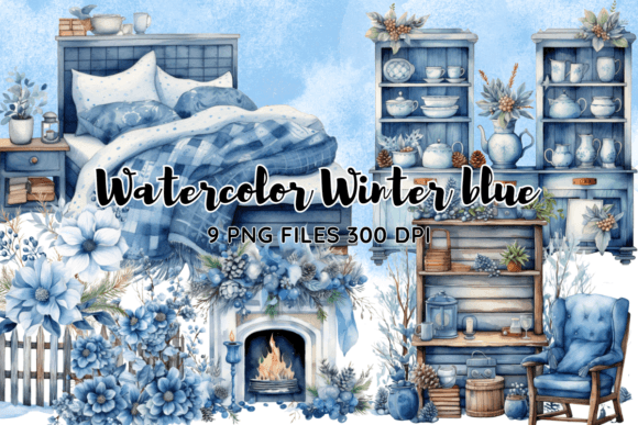 Download Christmas Blue Cozy Home Winter Clipart - Clip Collection