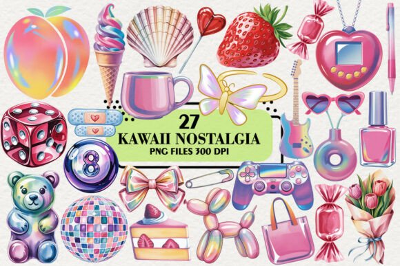 Download Kawaii Nostalgia Clipart Bundle - Clip Collection