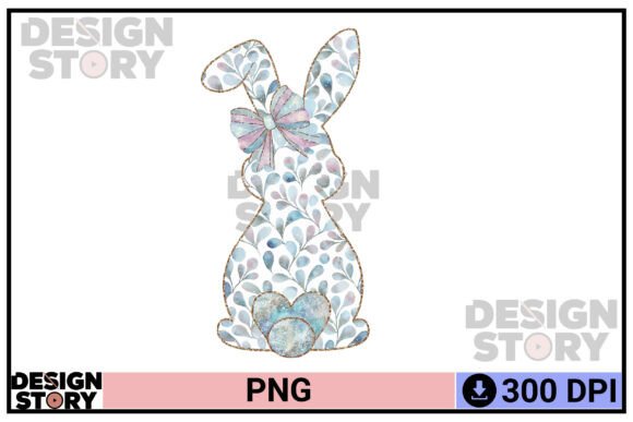 Download Floral Easter Bunny Silhouette Art - Floral easter Collection