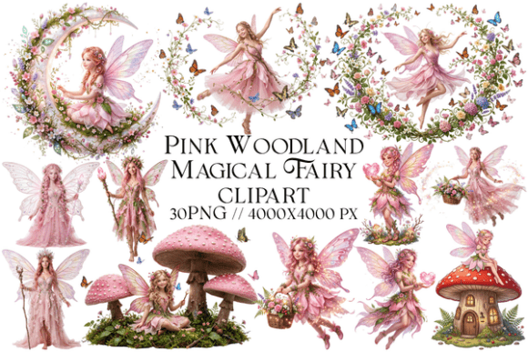 Download Pink Woodland Magical Fairy Clipart - Clip Collection
