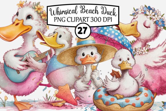 Download Whimsical Beach Duck Clipart - Clip Collection