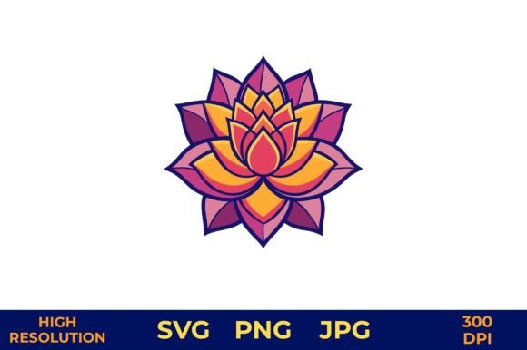 Download Vibrant Lotus Flower Vector Illustration - Vibrant Collection
