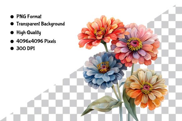 Download Watercolor Zinnia Flower PNG Clipart - Premium Resources