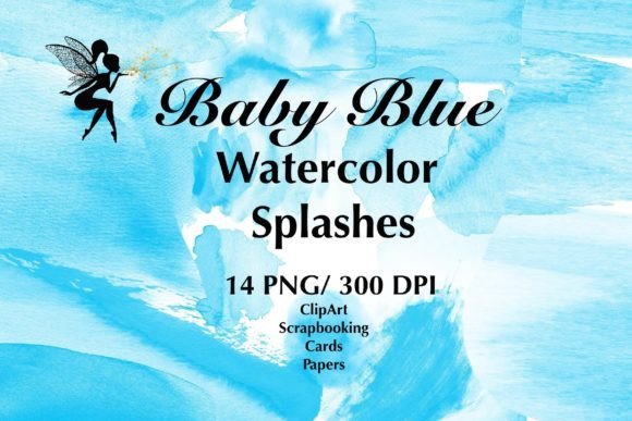 Download Baby Blue Watercolor Splashes, Clipart - Clip Collection