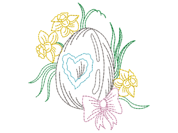 Download Floral Easter Egg Redwork Embroidery Des - Floral easter Collection