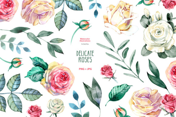 Download Watercolor Delicate Roses Cliparts - Clip Collection