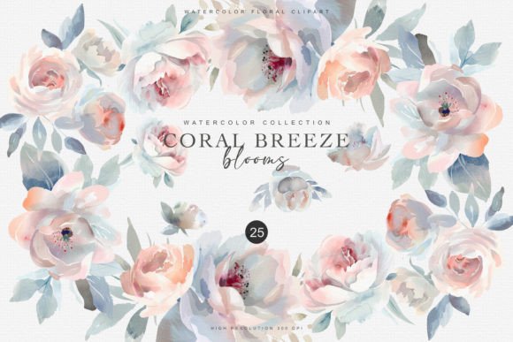 Download Watercolor Pastel Flowers Clipart Set - Clip Collection