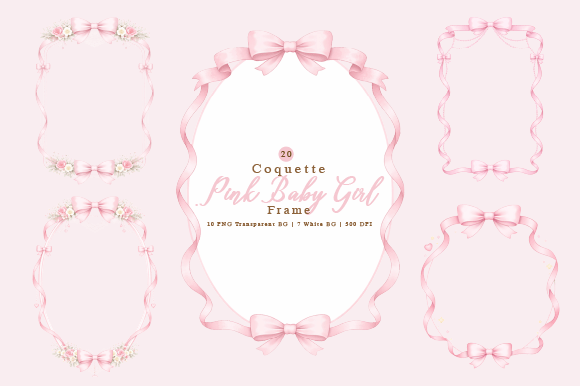 Download Coquette Nursery Baby Gir Frame Clipart - Clip Collection