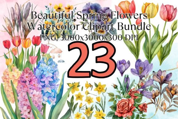 Download Spring Flowers Watercolor Clipart Bundle - Clip Collection