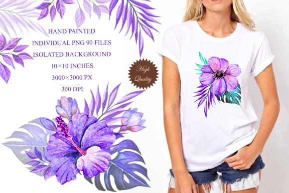 Download Watercolor Flowers Clipart Tropical Png - Clip Collection