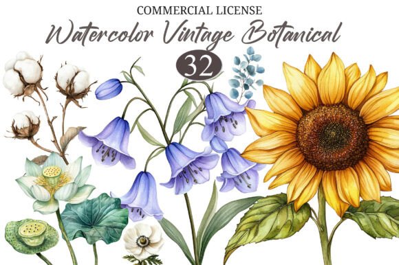 Download Watercolor Vintage Botanical Clipart - Clip Collection