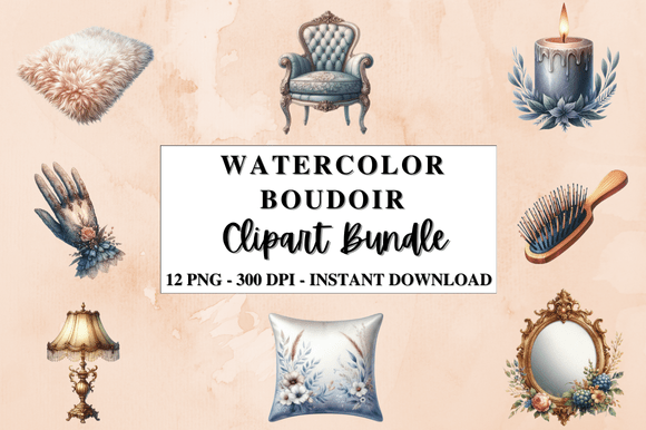 Download Watercolor Boudoir Clipart Bundle - Clip Collection